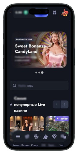 Ассортимент лайв раздела